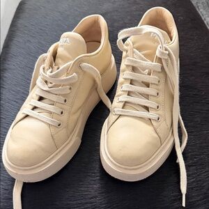 Prada Beige Lace-Up Sneakers